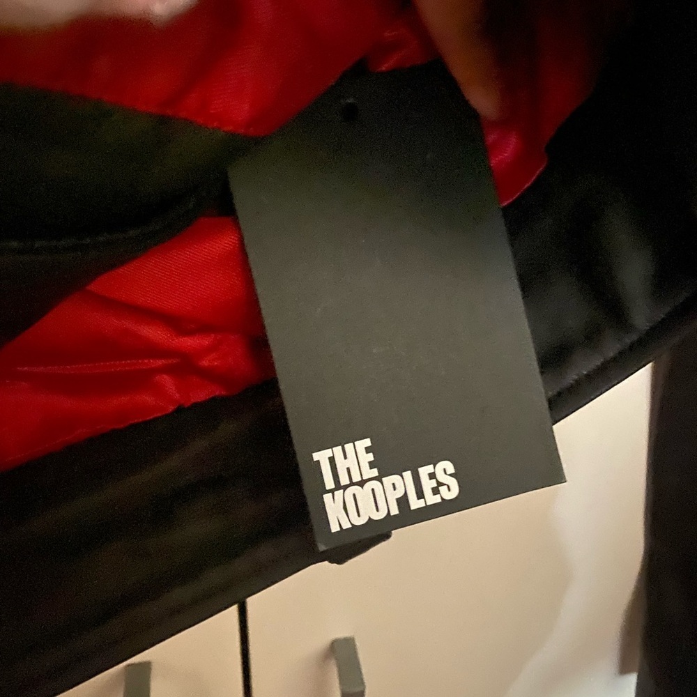 NWT The Kooples Men's Black Real Leather Bike Jacket Size XL - Picture 7 of 9